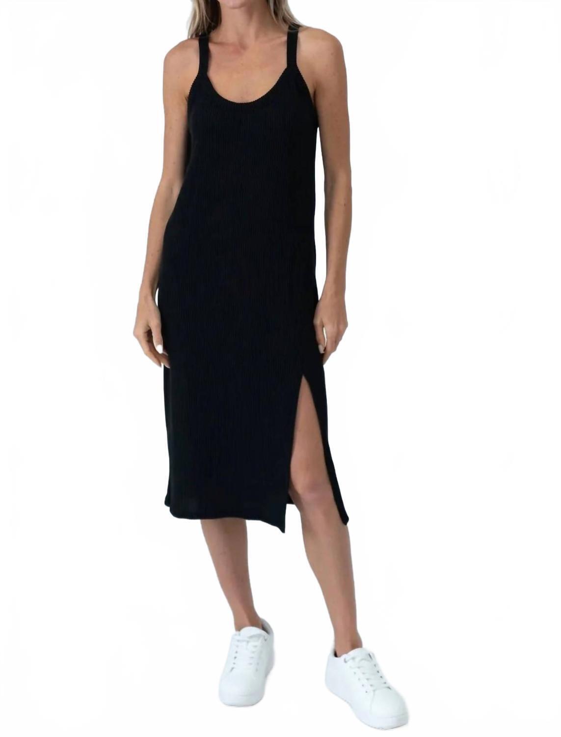 New Six/Fifty Urban Rib Tank Dress In Black